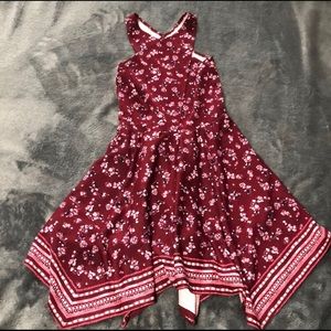 Bandana Skirt Abercrombie Maroon Floral Dress